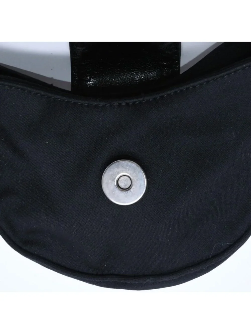 Fendi Handbag Mini Croissant Mini Mamma Pouch Case Cotton Jersey Leather Black
